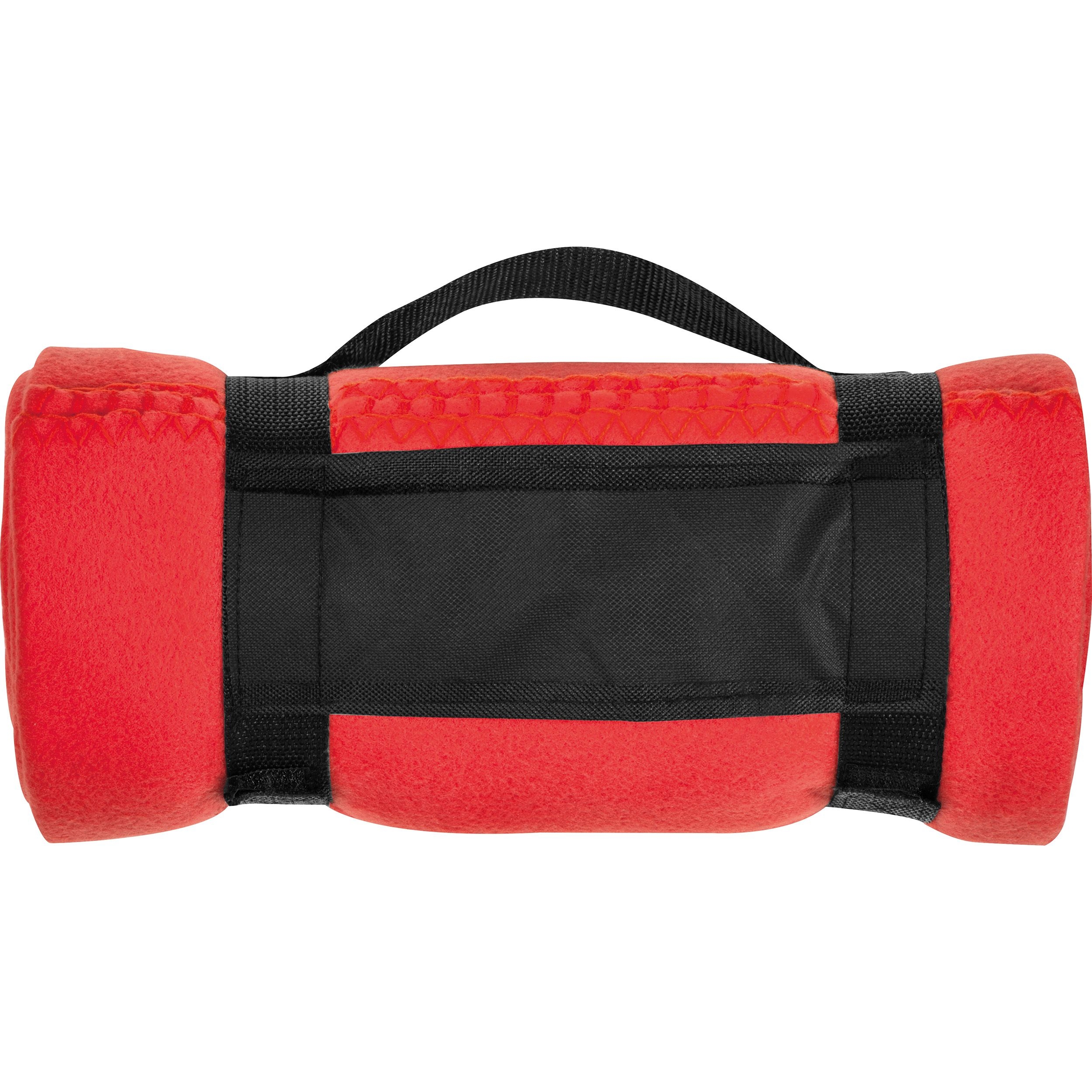 MA66902-05Fleecedecke mit Tragebanderole GIANFRANCO_ rot