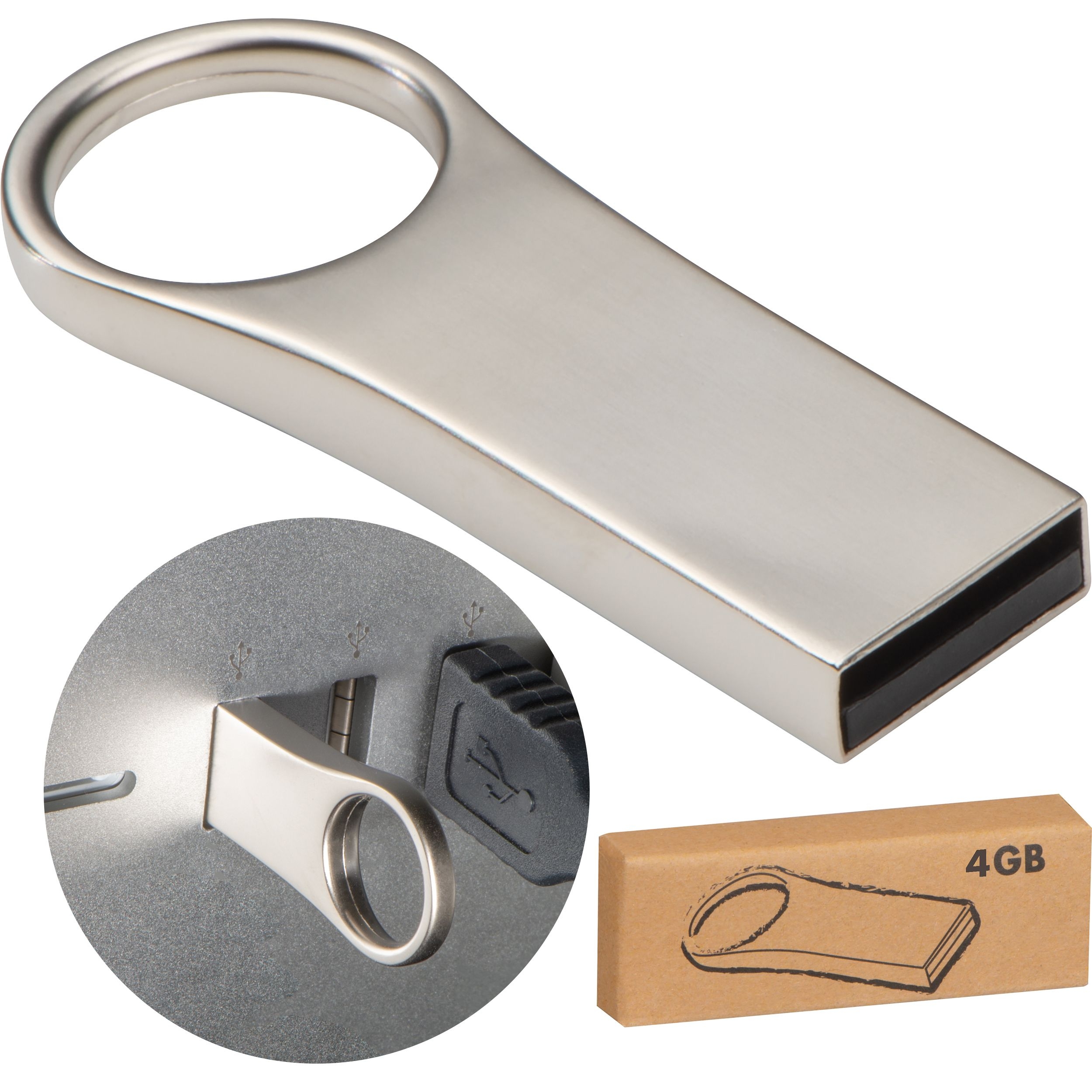 MA22483-07USB Stick aus Metall 4GB_ silbergrau_ 4 GB