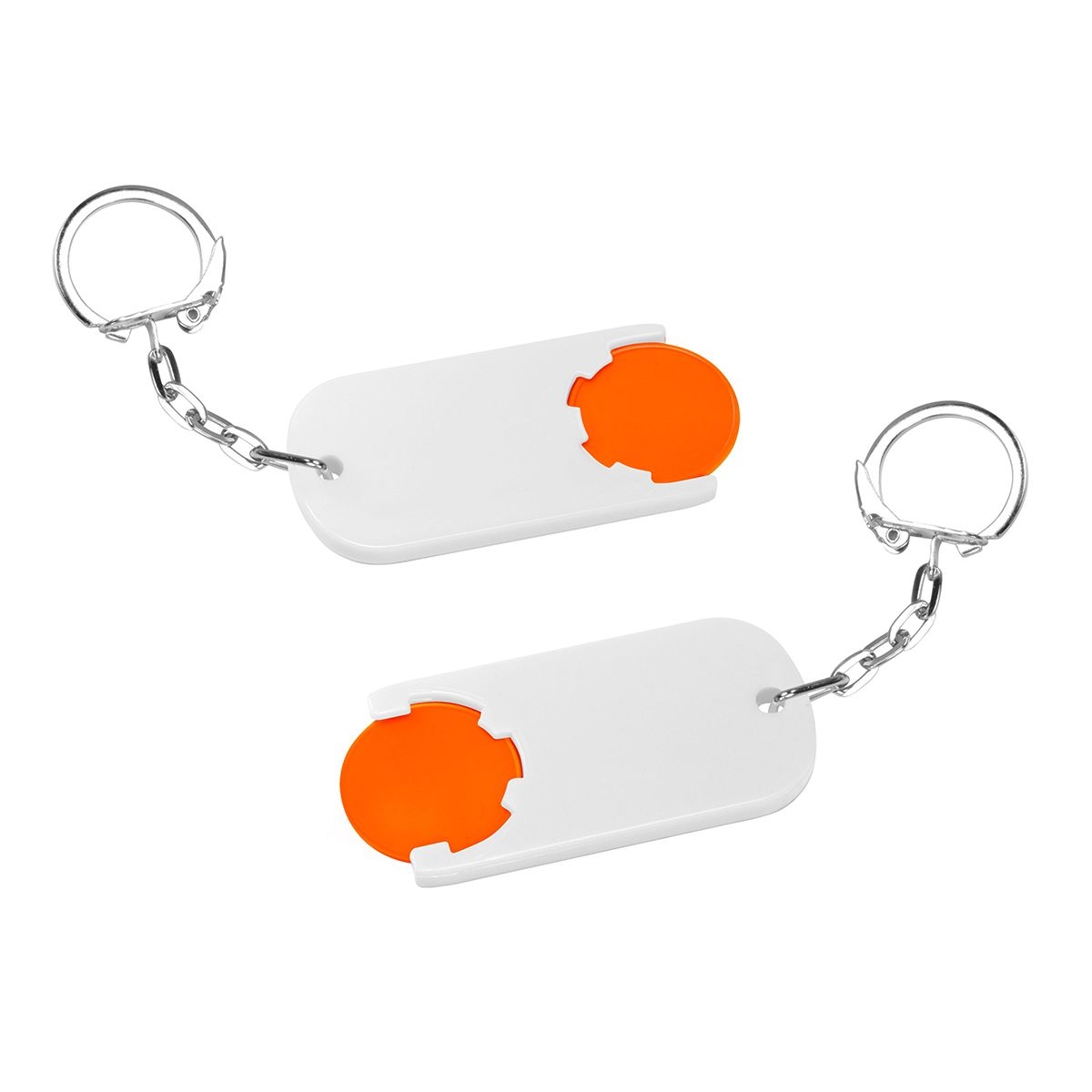 HE7439K-5-0Chiphalter mit 1€-Chip _Alpha_ orange_ weiss