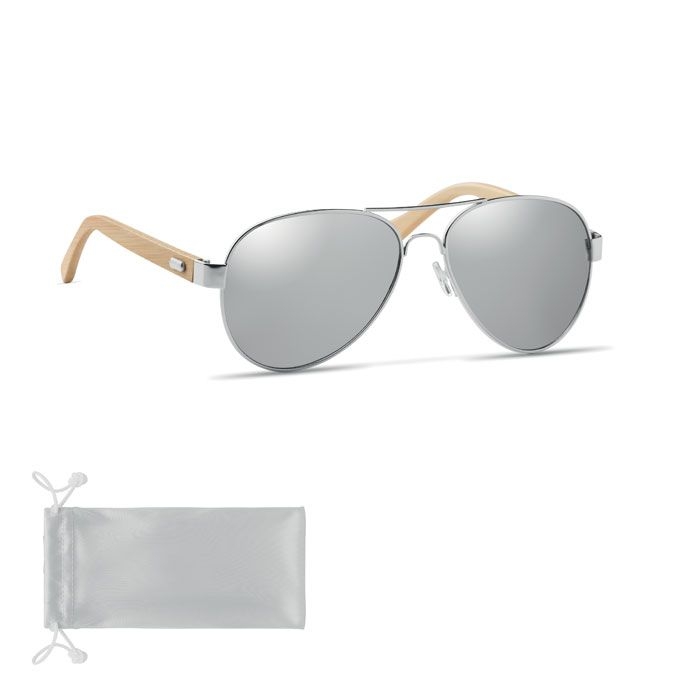 MO6450-17Honiara Sonnenbrille Bambus_ silber glaenzend