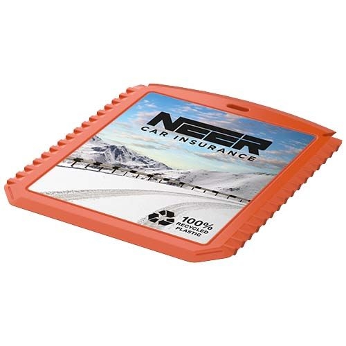 PF220502-4Thrym rechteckiger Eiskratzer aus recyceltem Kunststoff_ orange