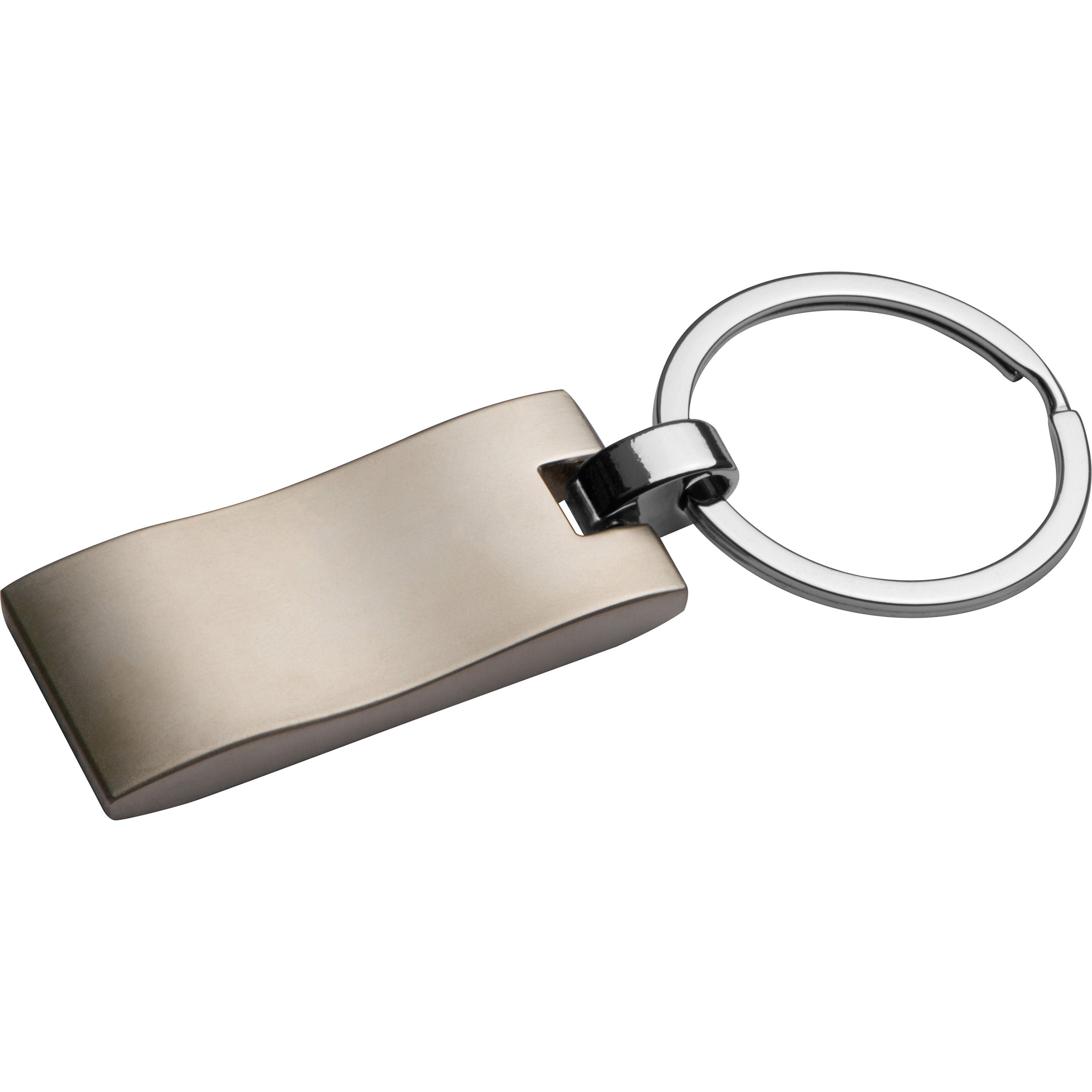 MA92270-07Metall Schluesselanhaenger_ rechteckig mit gewellter Rueckseite TIMOTHY_ silbergrau