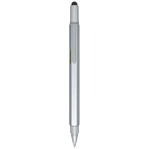 PF107908-1Dora Multifunktionsstift aus recyceltem Aluminium _schwarze Mine_ silber