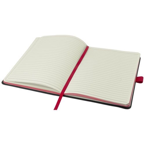 PF106907-2Colour-Edge A5 Hard Cover Notizbuch_ schwarz_rot