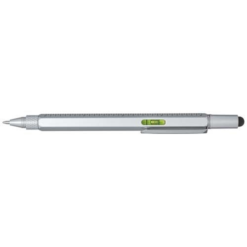 PF107908-1Dora Multifunktionsstift aus recyceltem Aluminium _schwarze Mine_ silber