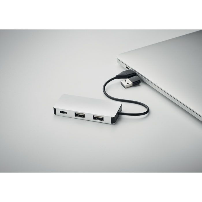 MO2142-14Hub-C 3 Port USB Hub_ silber