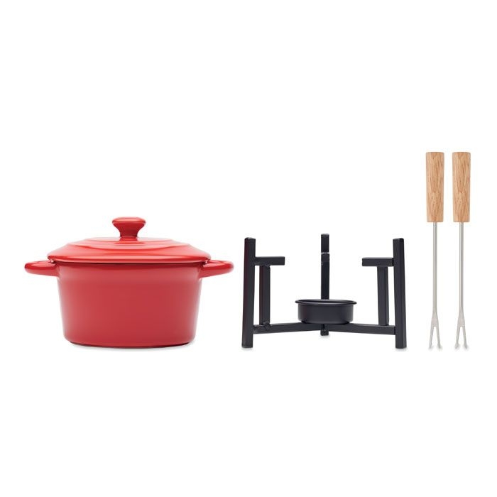 MO2386-05Big Kase Keramik-Fondue-Set 300 ml_ rot