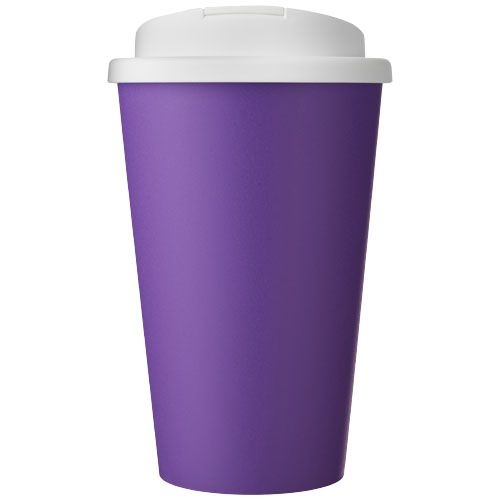 PF210425-13Americano® Eco 350 ml recycelter Becher mit auslaufsicherem Deckel_ lila_weiss