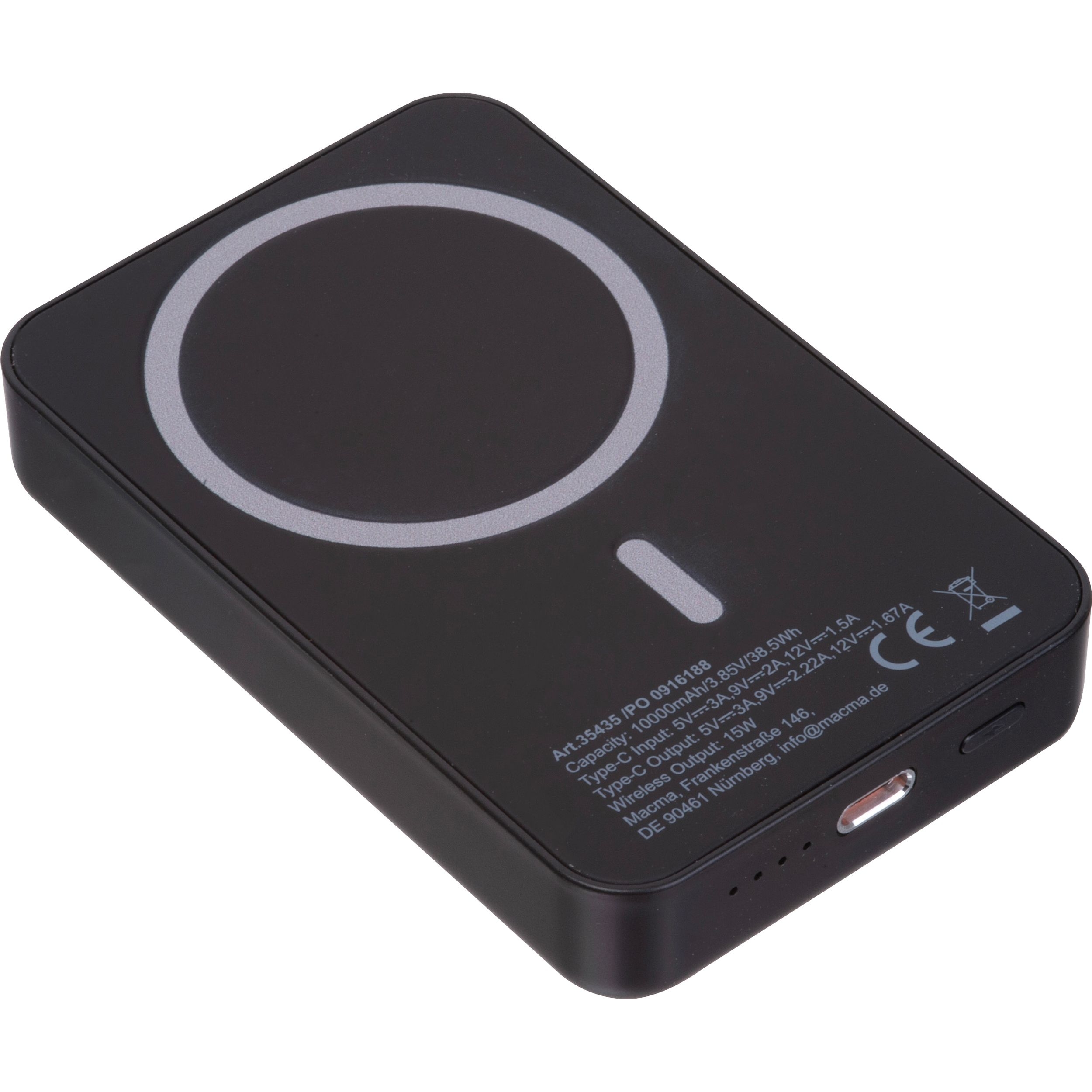 MA35435-03R-ABS Magnetische Powerbank 10.000 mAh DONNA_ schwarz