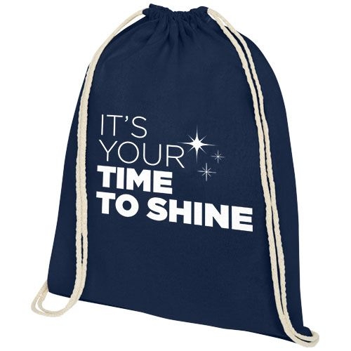 PF120575-6Oregon 140 g_m² Turnbeutel aus Baumwolle 5L_ navy