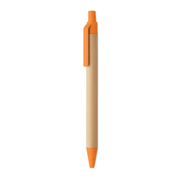 MO2635-10Itea Colour Druckkugelschreiber mit Bambus_ orange