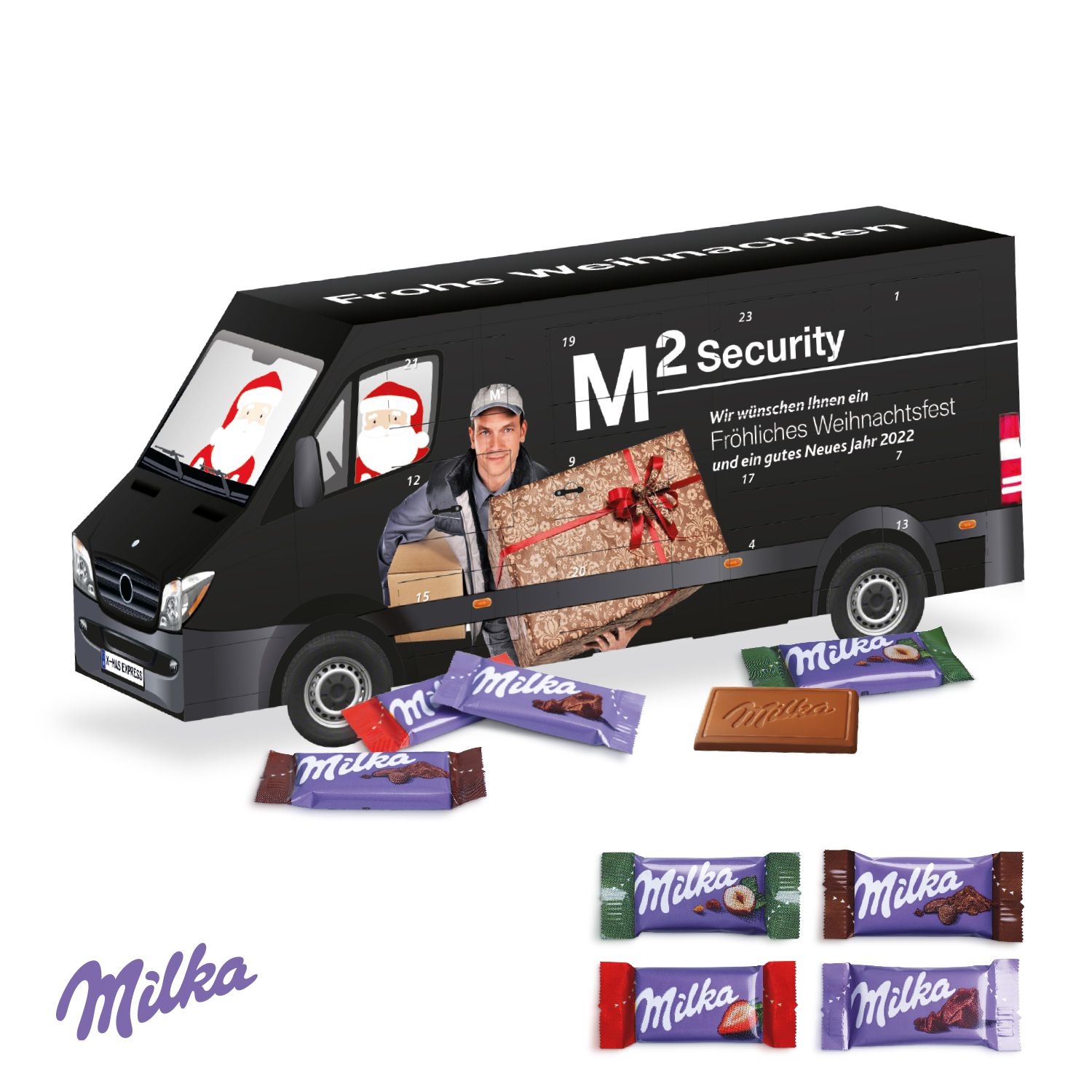 CD951763D Adventskalender Transporter mit Milka Schokolade