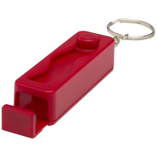 PF124460-2Aggia Telefonladestation aus recyceltem Kunststoff mit Fidget-Toy_ rot