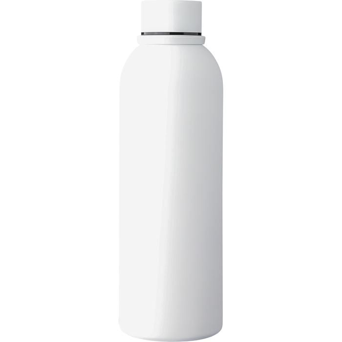 GI1267809-02Doppelwandige Trinkflasche aus recyceltem Edelstahl _500 ml_ Sena_ weiss