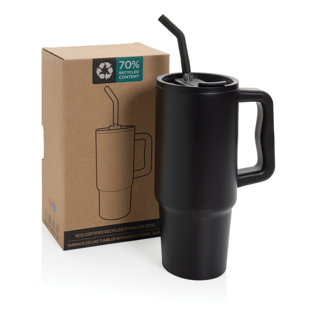 XDP437.30-01Embrace Deluxe Becher aus RCS recyceltem Edelstahl 900ml_ schwarz
