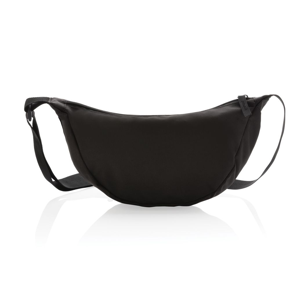 XDP763.20-01Crescent AWARE™ RPET Half-Moon Sling Tasche_ schwarz