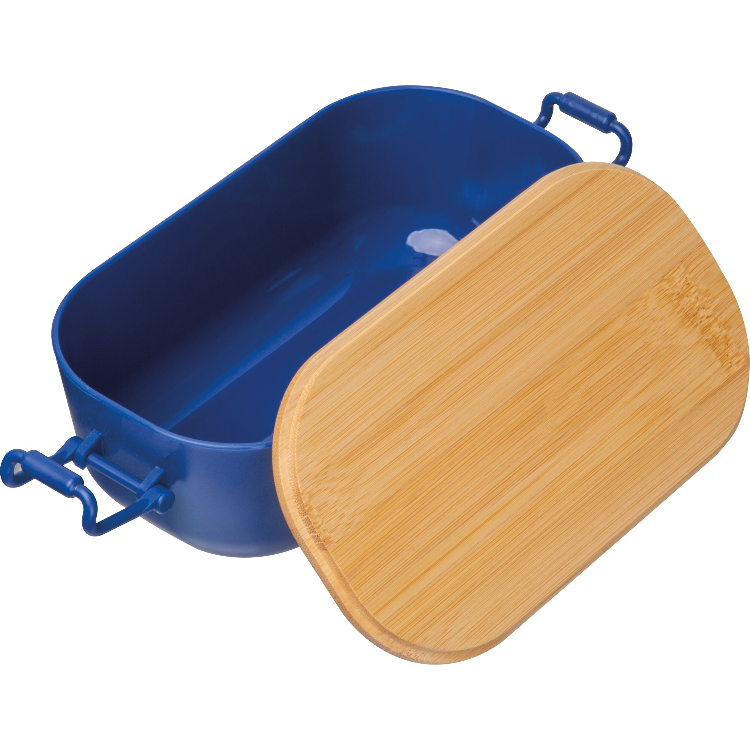 MA85363-44Lunchbox mit Bambusdeckel und Buegelverschluss JAVIER_ dunkelblau