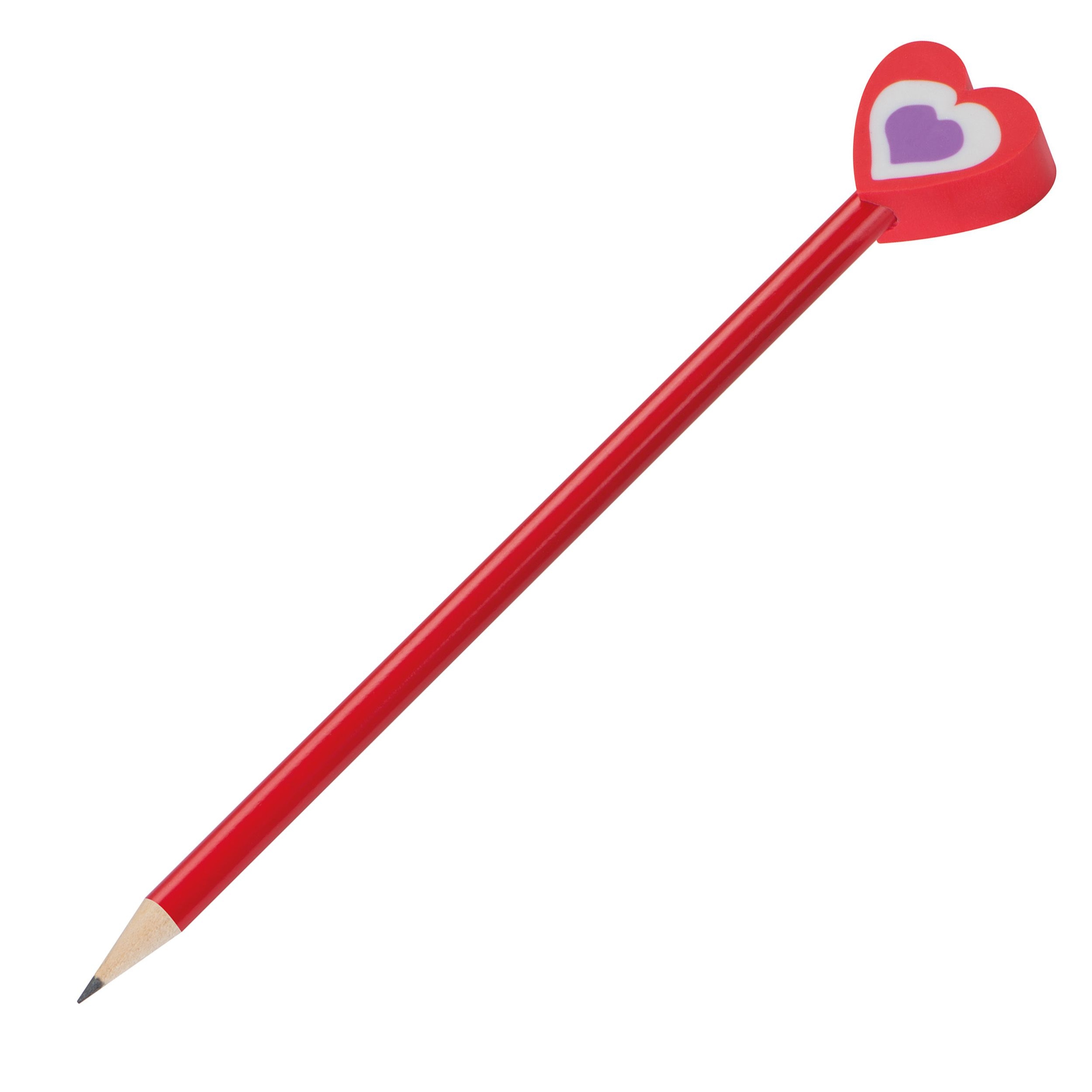 MA10620-05Holzbleistift mit Radiergummiaufsatz GERTRUDA_ rot