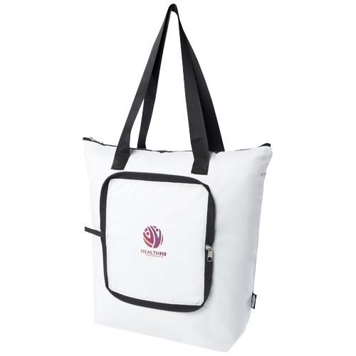 PF130092-1EcoFold faltbare RPET Kuehltasche 15 L_ weiss