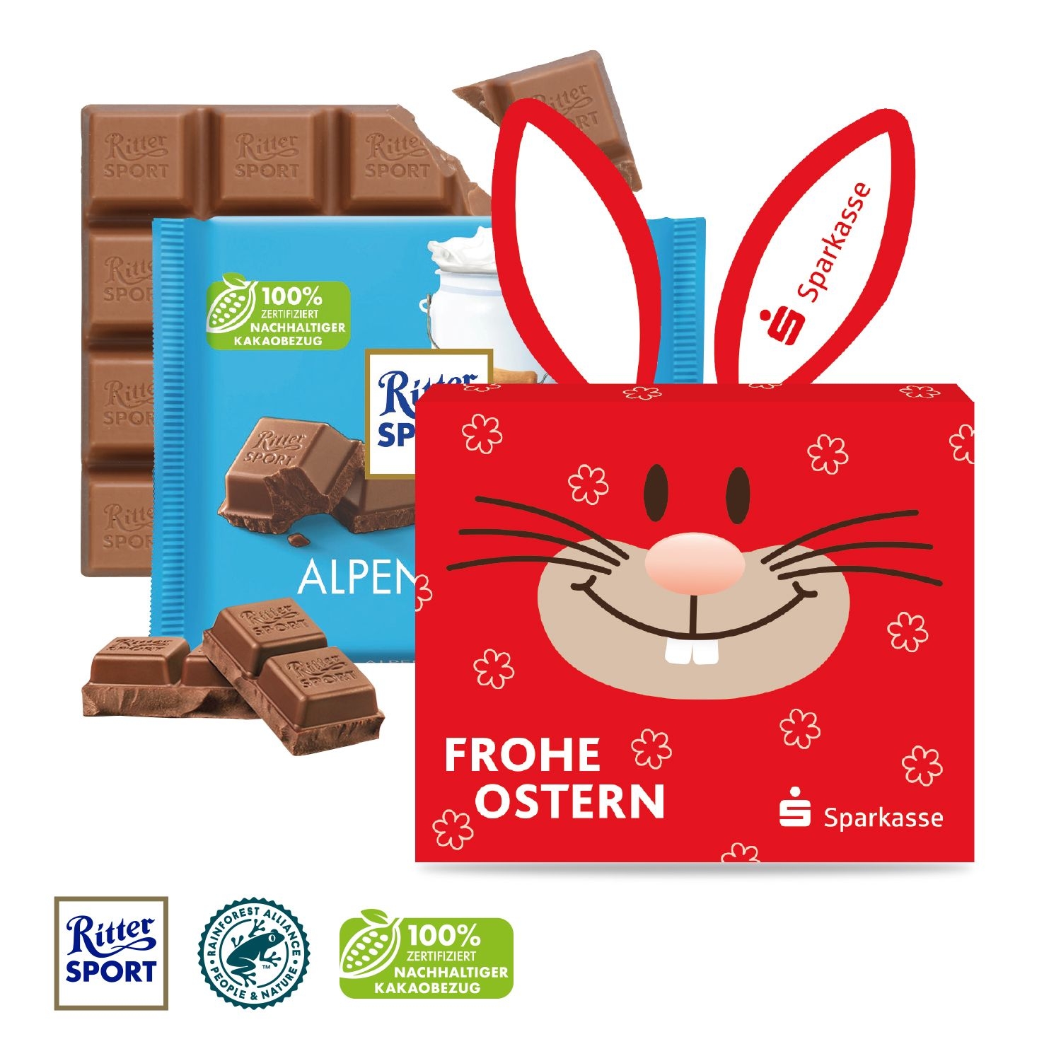 CD94617-02Schokotafel Ritter SPORT _Osterhase_ Ritter Sport 100g_ Knusperflakes