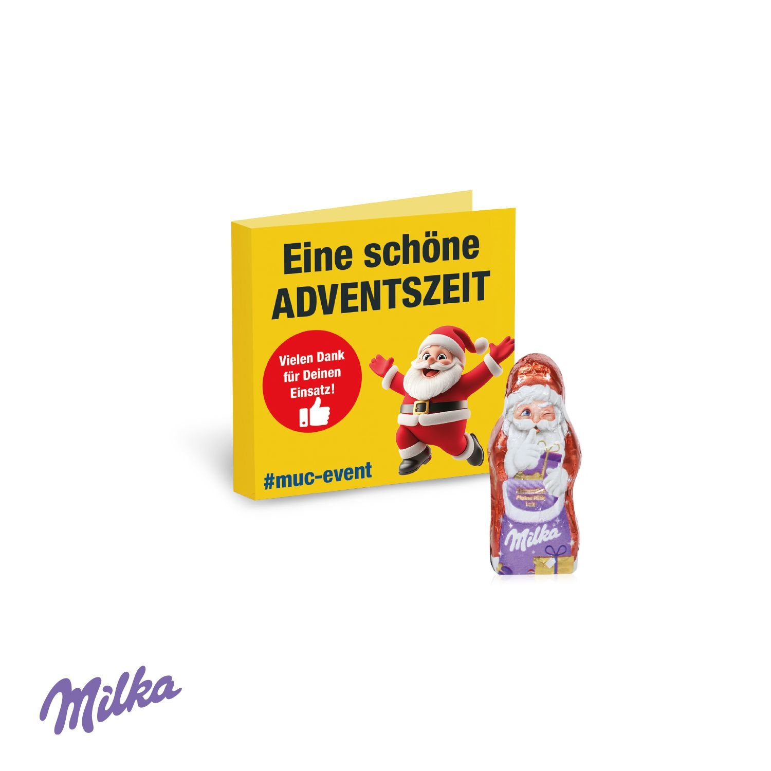 CD95574Werbe-Klappkarte mit Weihnachtsmann von Milka
