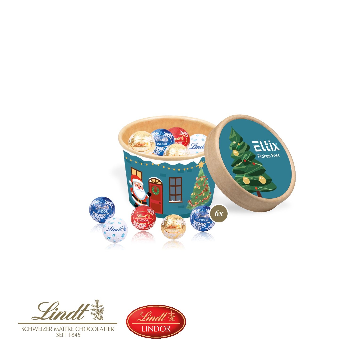 CD95580-01Christmas Paperbox mit Lindt Minis_ Lindt Minis
