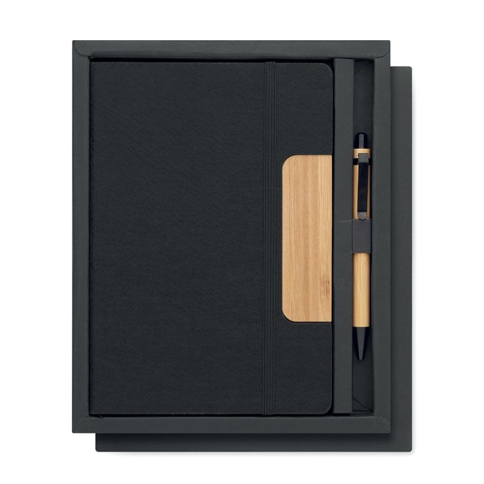 MO2390-03Notemix DIN A5 RPET Notizbuch-Set_ schwarz