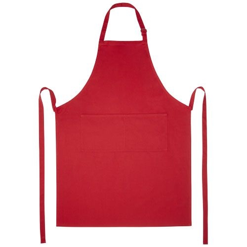 PF113334-2Andrea 240 g_m² Schuerze mit verstellbarem Nackenband_ rot