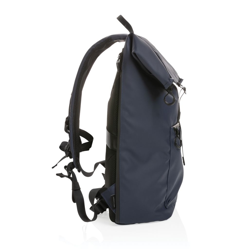XDP762_90-5Impact AWARE™ RPET wasserabweisender 15.6_ Laptop-Rucksack_ navy blau