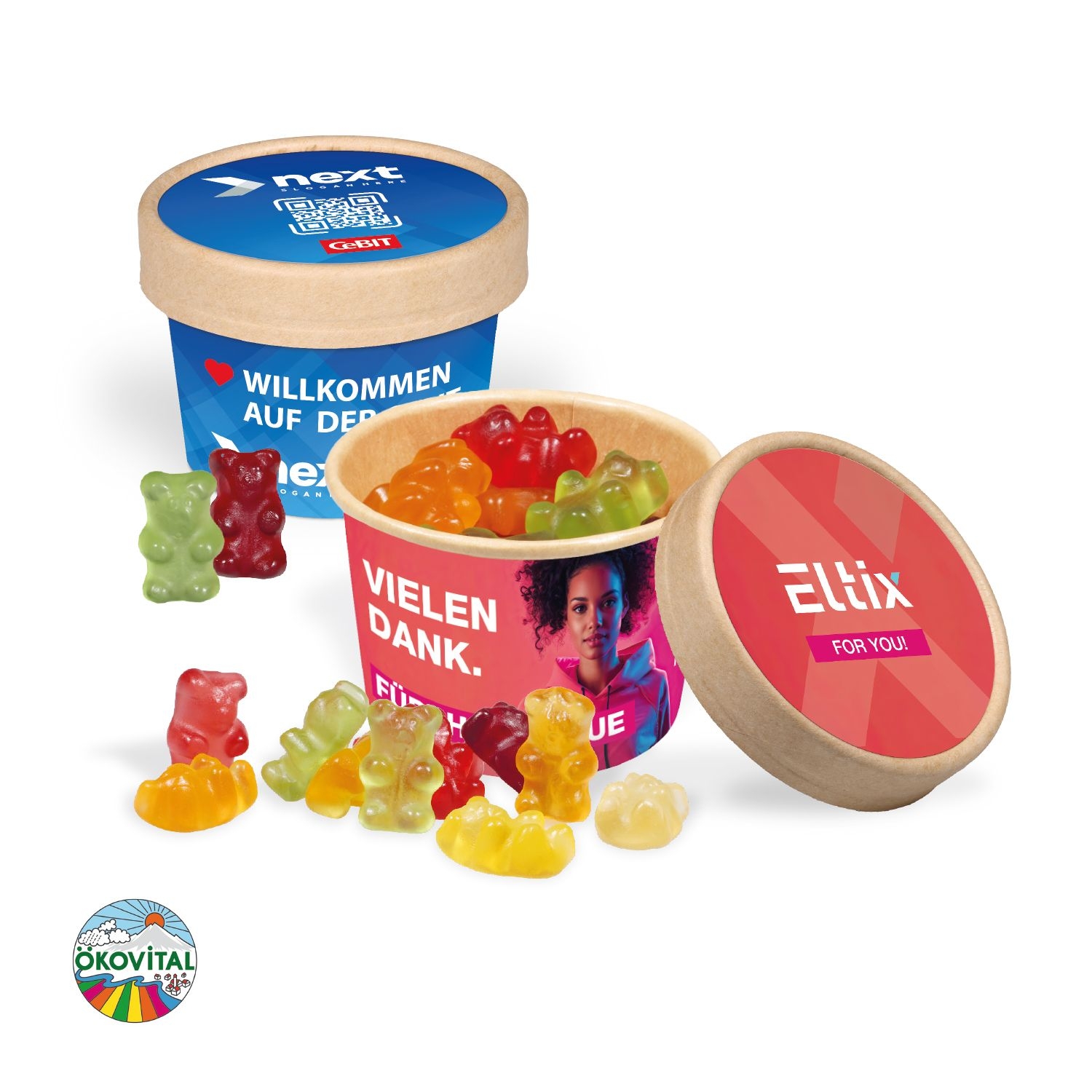 CD91642-01Werbe-Fruchtgummi Paperbox mit Einleger und Banderole_ Fruchtgummi