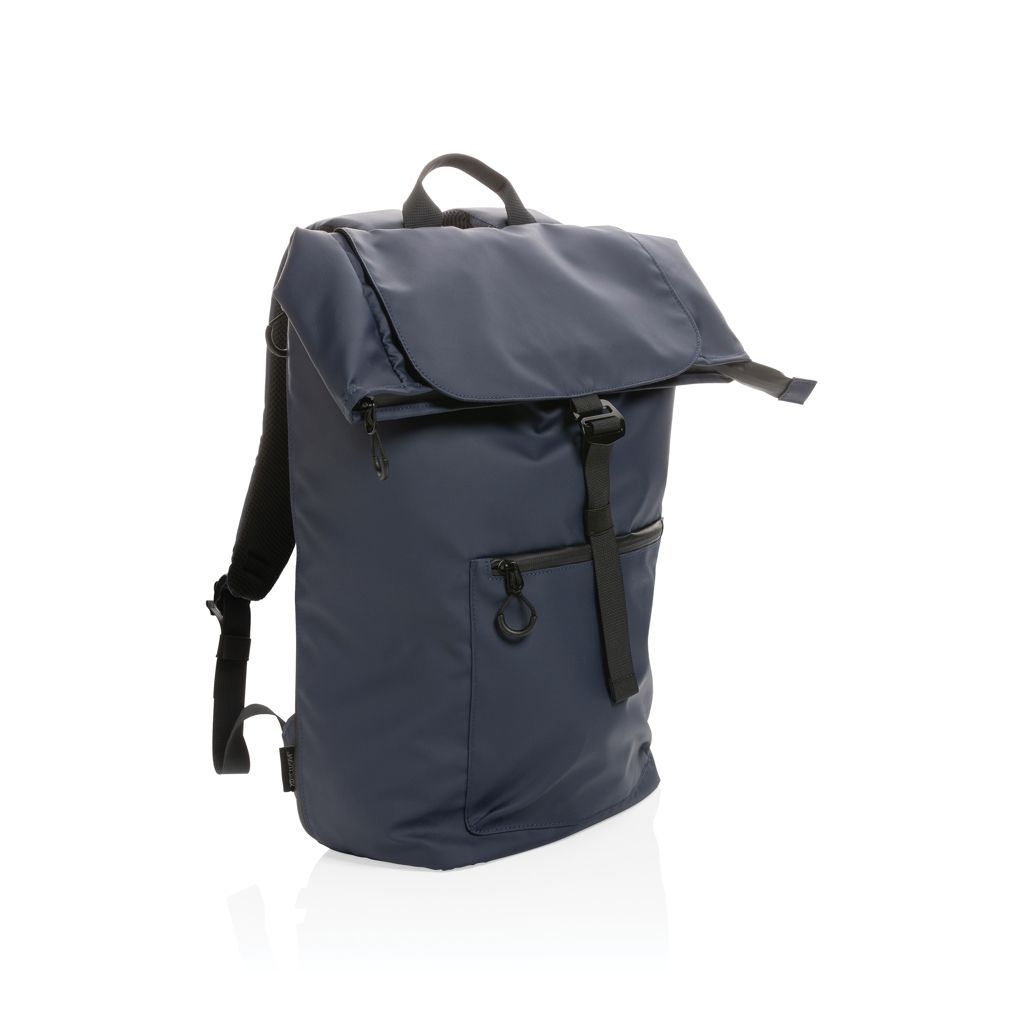 XDP762_90-5Impact AWARE™ RPET wasserabweisender 15.6_ Laptop-Rucksack_ navy blau
