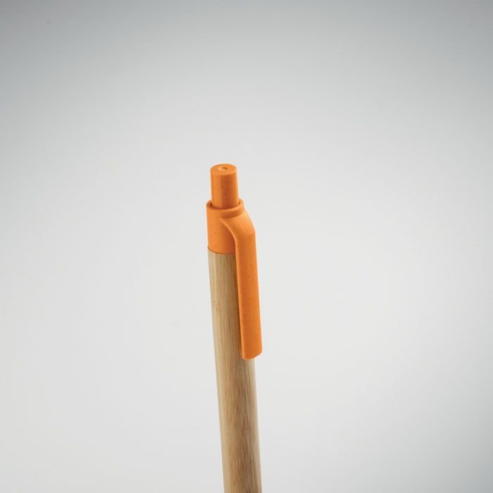 MO2635-10Itea Colour Druckkugelschreiber mit Bambus_ orange