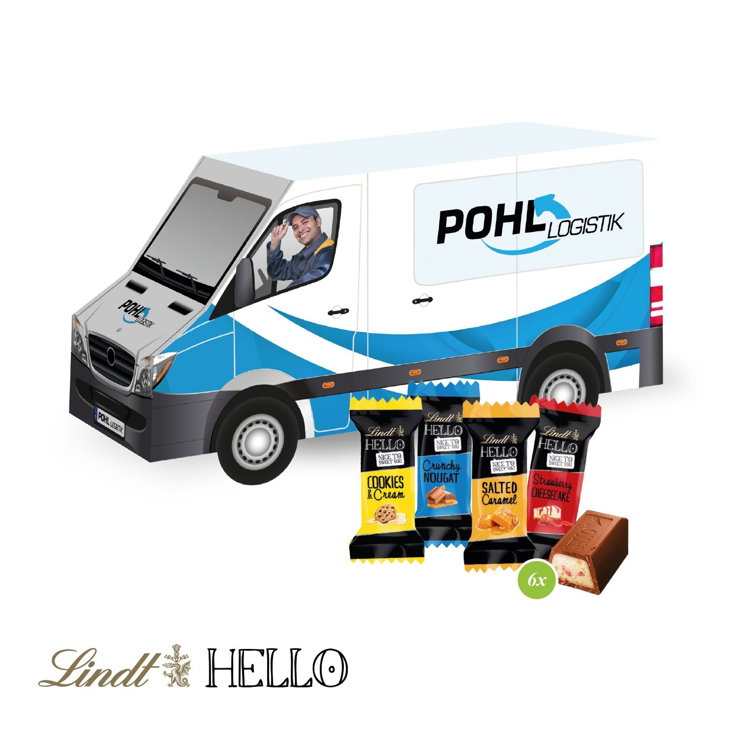 CD917083D Praesent _Transporter_ mit Lindt HELLO Mini