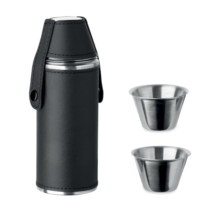 MO2628-03Cocoon Flasche mit Schnapsbechern_ schwarz