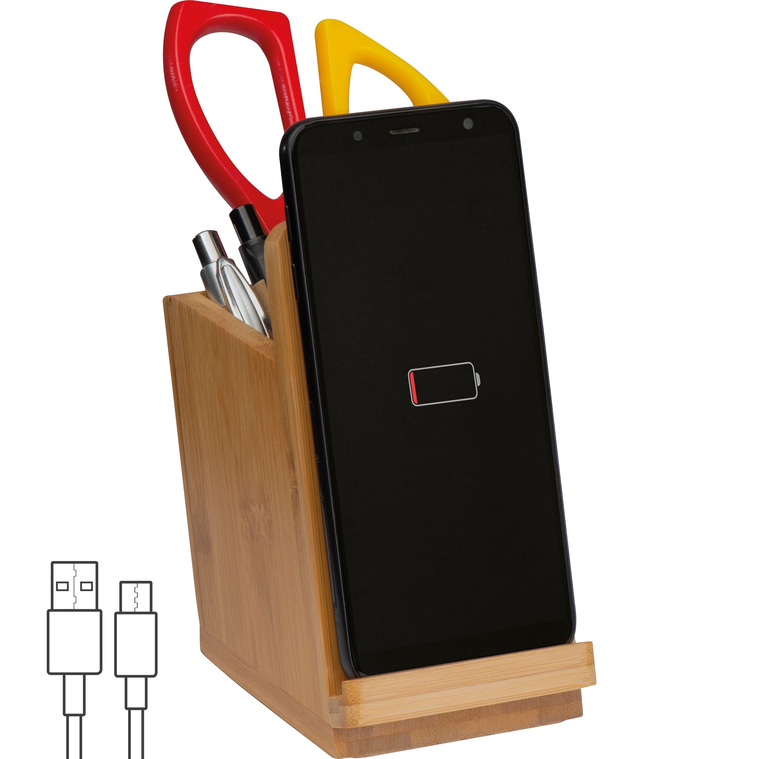 MA21851-13Induktionsladegeraet aus Bambus mit Stiftekoecher JULIUS_ beige