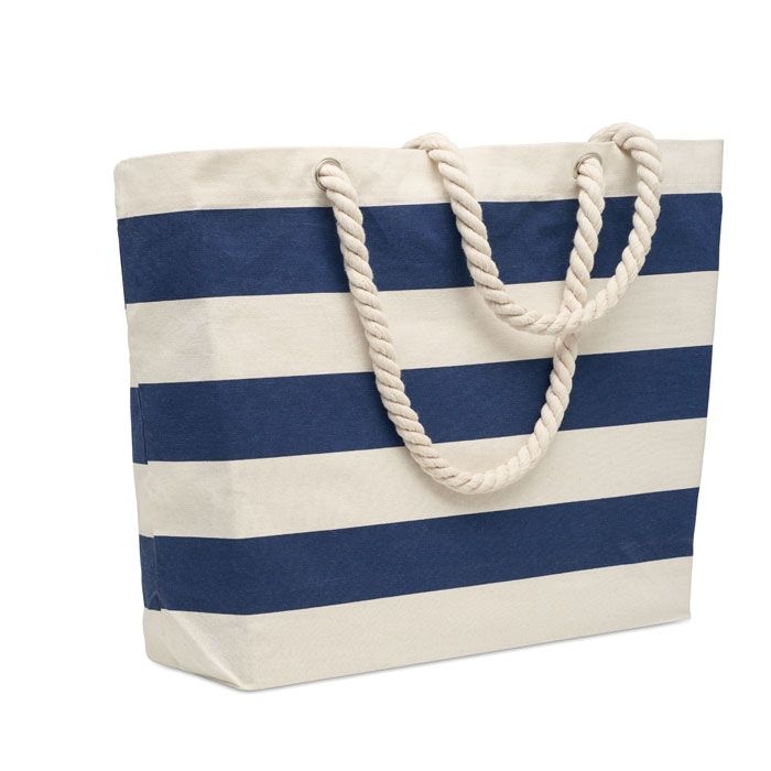 MO2126-04Heaven Stripe Strandtasche Baumwolle 220 g_ blau