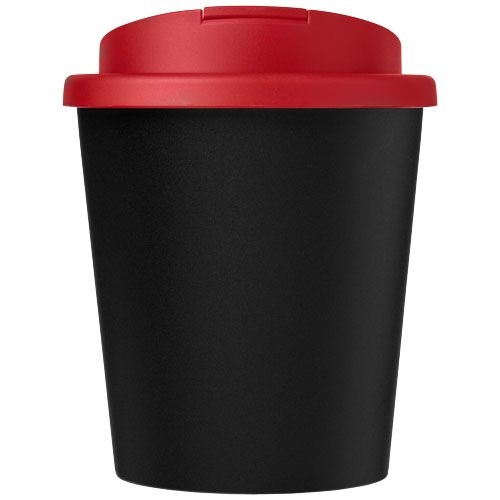 PF210455-2Americano® Espresso Eco 250 ml recycelter Isolierbecher mit auslaufsicherem Deckel _ schwarz_rot