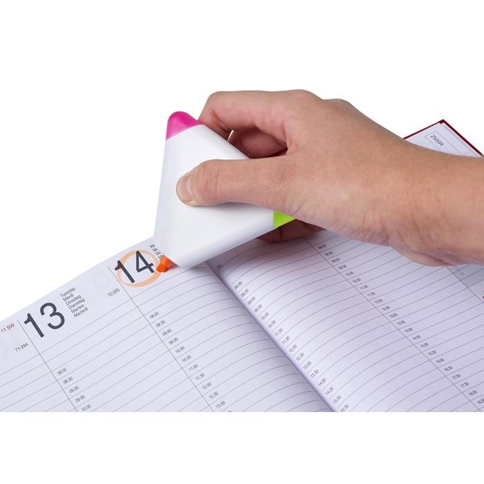 GI8672-02Textmarker aus Kunststoff Mica_ weiss