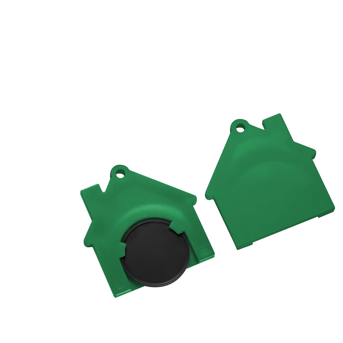 HE7516-6-2Chiphalter mit 1€-Chip _Haus_ schwarz_ gruen