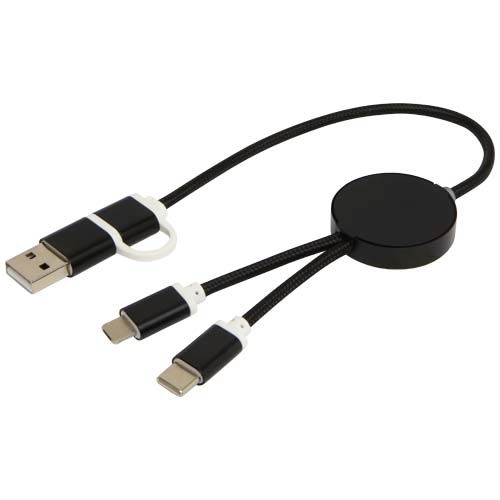 PF124424-4Alasia 30 cm 5-in-1 Kabel aus recyceltem Kunststoff fuer Datenuebertragung und 27W Schnellladung_ schw