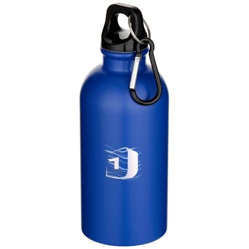 PF100871-2Oregon 400 ml matte RCS-zertifizierte einwandige Trinkflasche aus recyceltem Edelstahl mit Karabiner