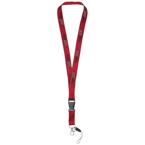 PF102508-4Sagan Lanyard mit abnehmbarer Schnalle und Handyband_ rot