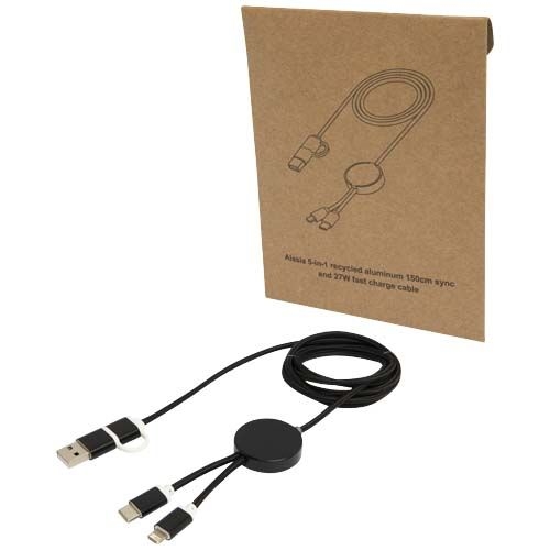 PF124425-4Alasia 150 cm 5-in-1 Kabel aus recyceltem Kunststoff fuer Datenuebertragung und 27W Schnellladung_ sch