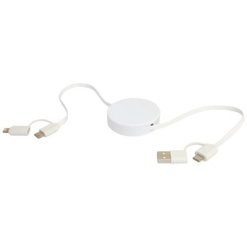 PF124430-1Citala 90 cm 5-in-1 Kabel aus recyceltem Kunststoff fuer Datenuebertragung und 40W Schnellladung_ weiss