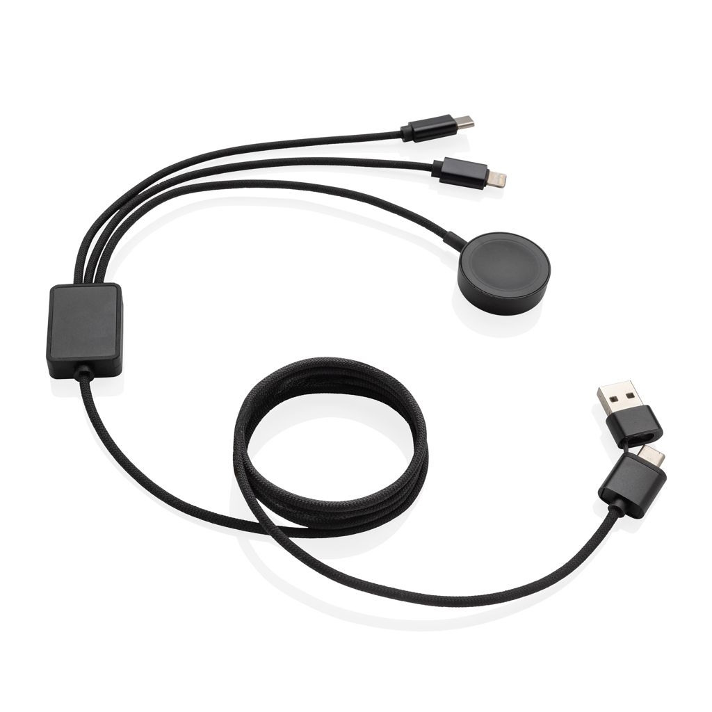 XDP302.59Terra RCS rPET 6-in-1-Ladekabel mit Uhrenladegeraet