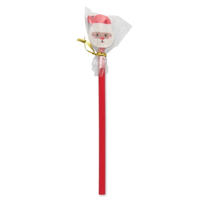 CX1584-05Claus Holzbleistift mit Radiergummi_ rot