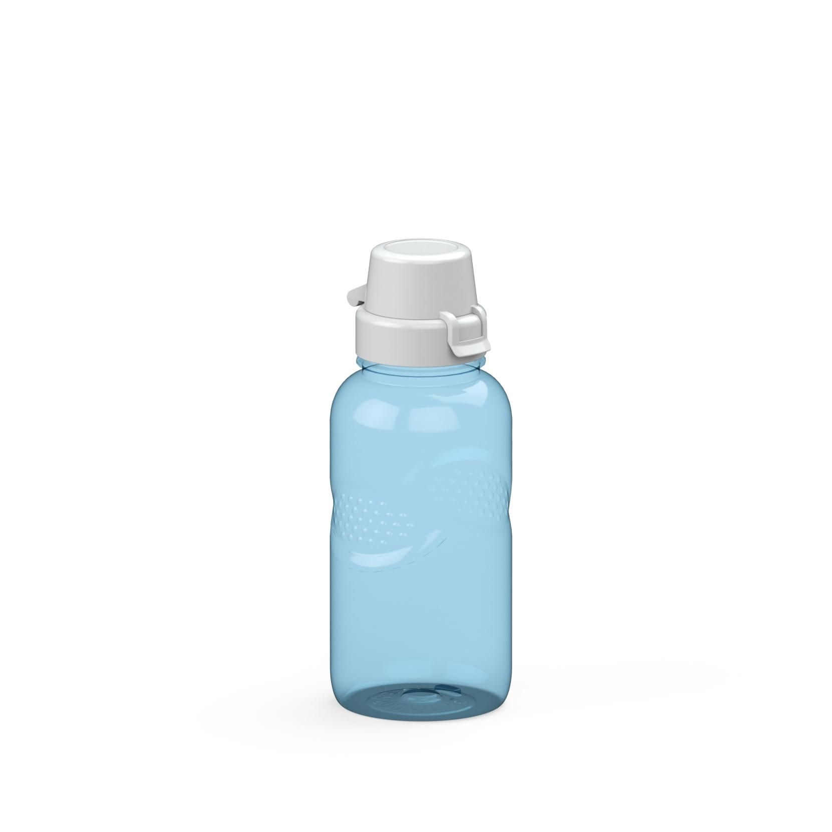 EL01564-3Trinkflasche Carve _School_ 500 ml_ transparent-blau_ weiss