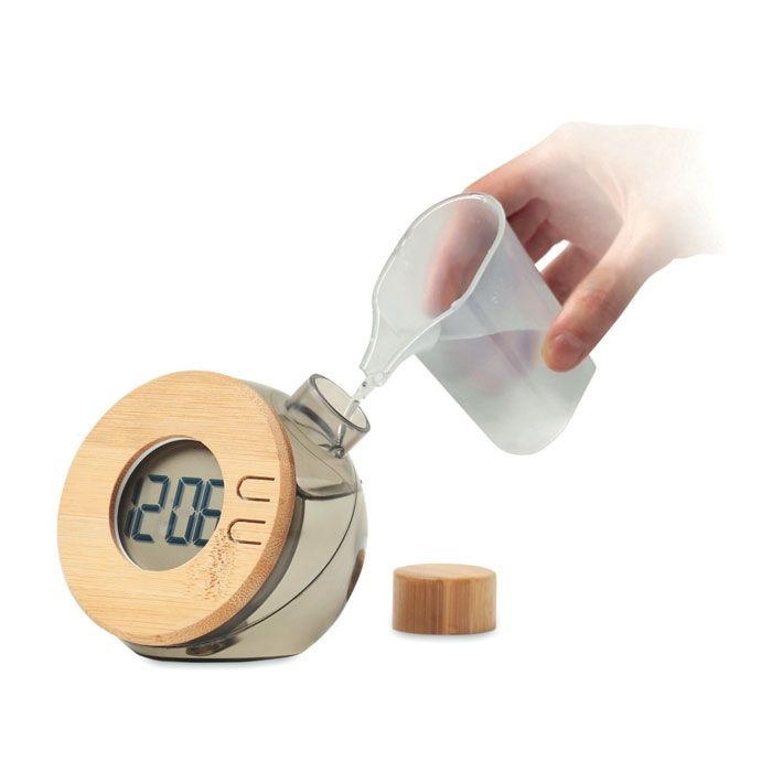 MO6865-27Droppy Lux Wasserbetriebene LCD-Uhr_ transparent grau