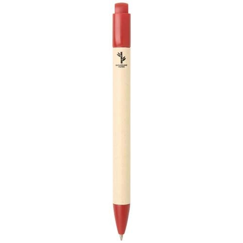 PF107983-1Liliana Zuckerrohrpapier Kugelschreiber _blaue Mine_ ziegelstein