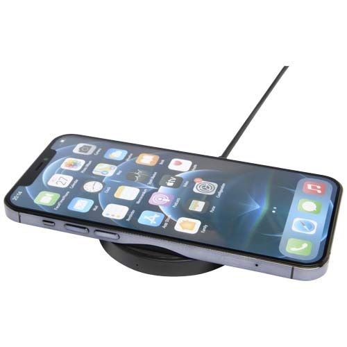 PF124434-2Freal 15W Kabelloses Ladepad aus recyceltem Kunststoff_ schwarz